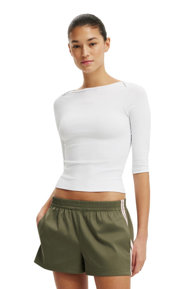 Women's Nyla Woven Sport Short, Alternate, color, Khaki Babydoll Pink Stripe