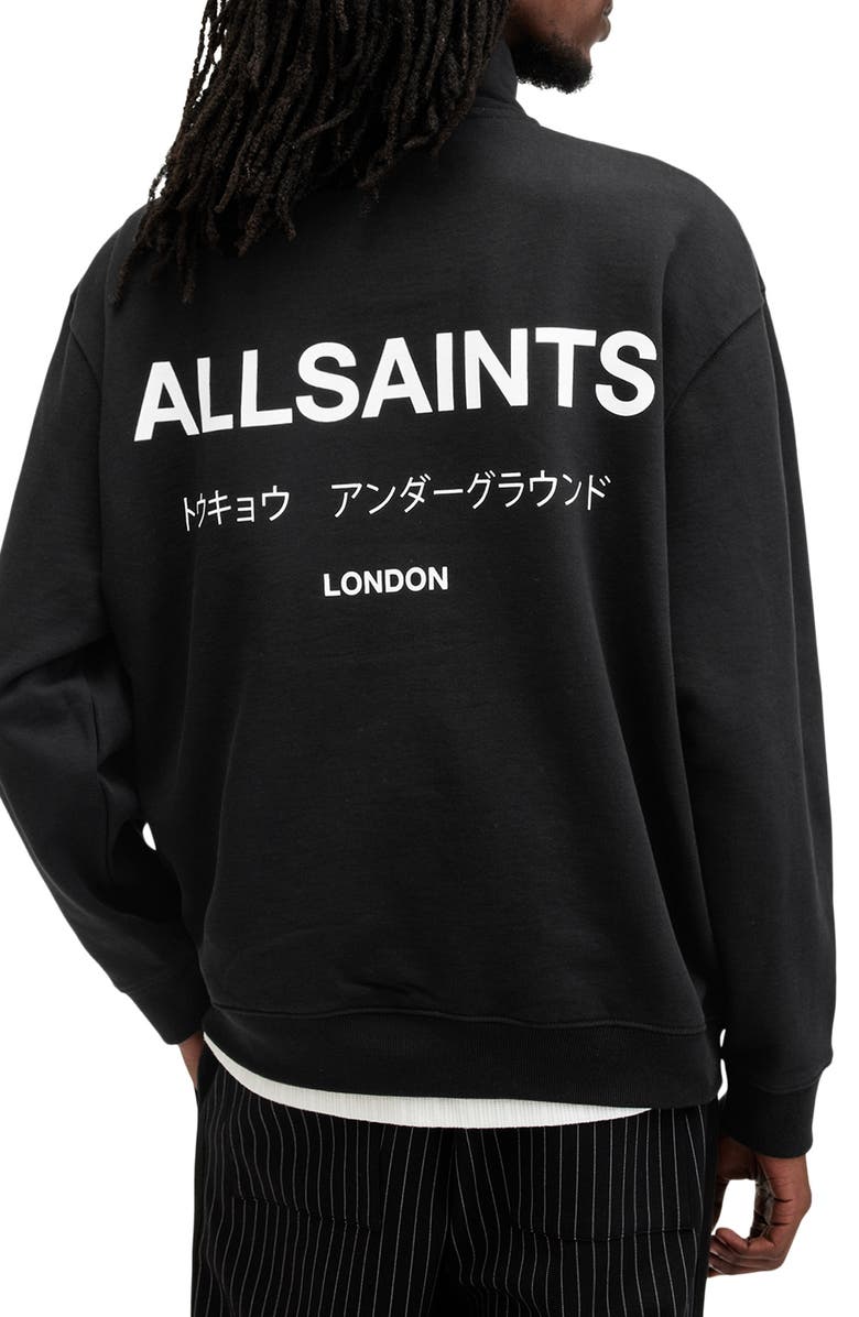 AllSaints Underground Oversize Half Zip Pullover, Alternate, color, 