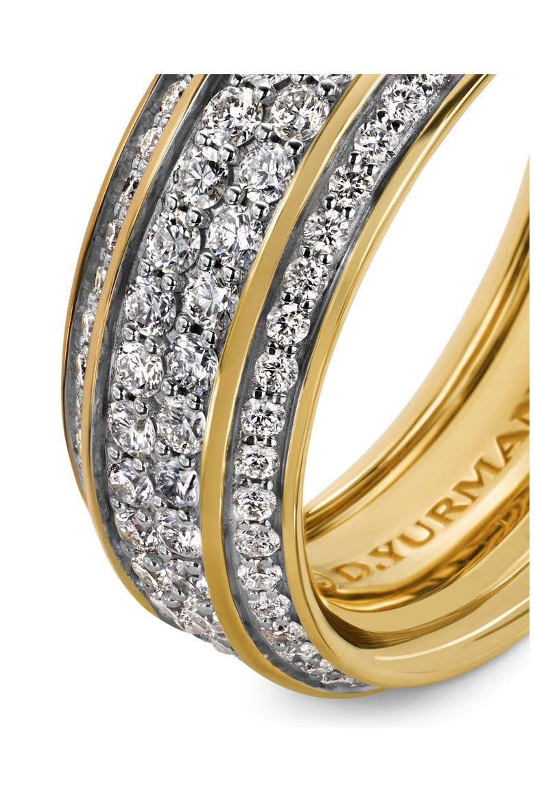 Beveled 18K Gold Band Ring with Pavé Diamonds, Alternate, color, GOLD/ DIAMOND