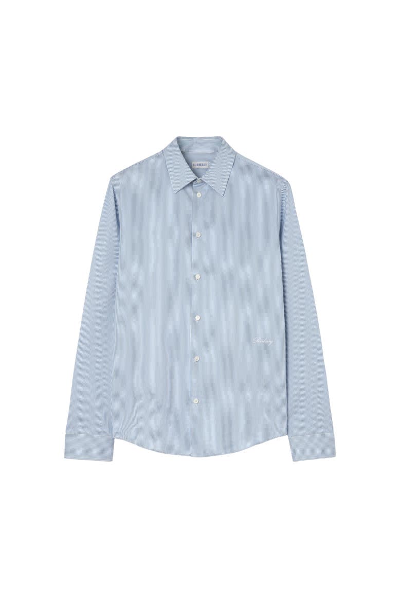Slim Fit Striped Cotton Shirt, Alternate, color, Sunbleached blue