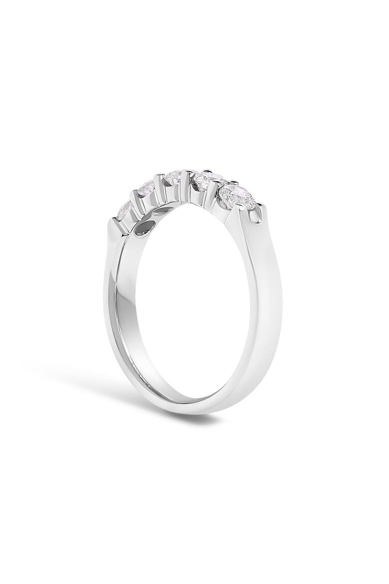 14K Gold 3/4 Ctw Diamond 5 Stone Band Ring, Alternate, color, White Gold
