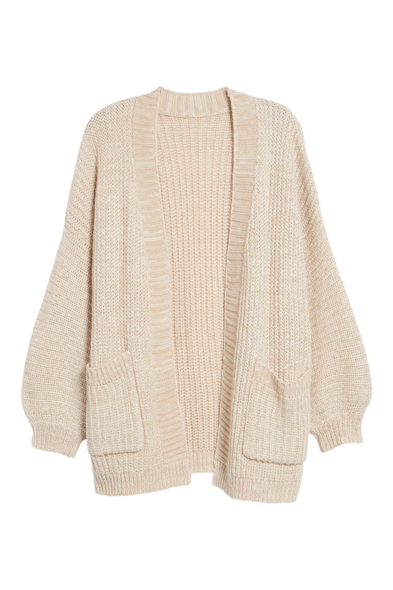 Drapey Sleeve Cardigan, Alternate, color, BEIGE