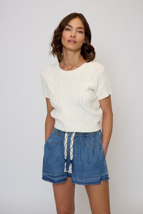 Central Park West Junie Cable Tee In White