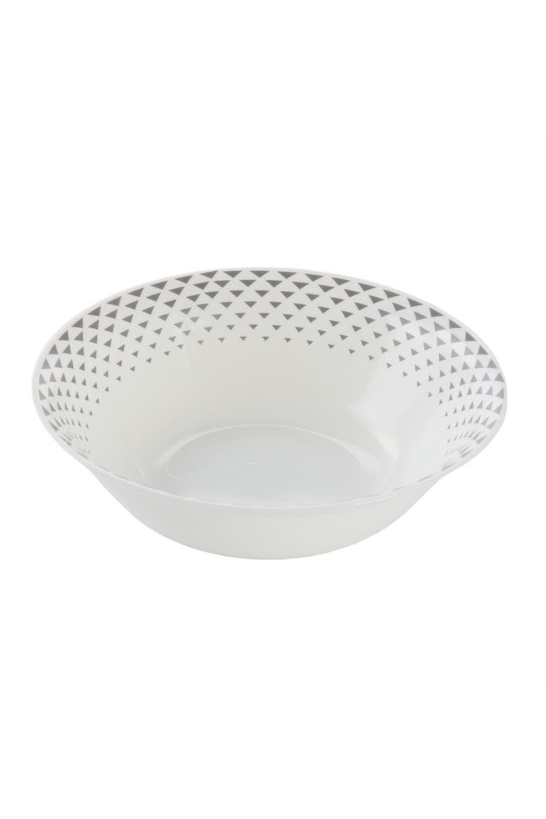 Cane Peak 12 Piece Opal Glass Dinnerware Set, Alternate, color, White