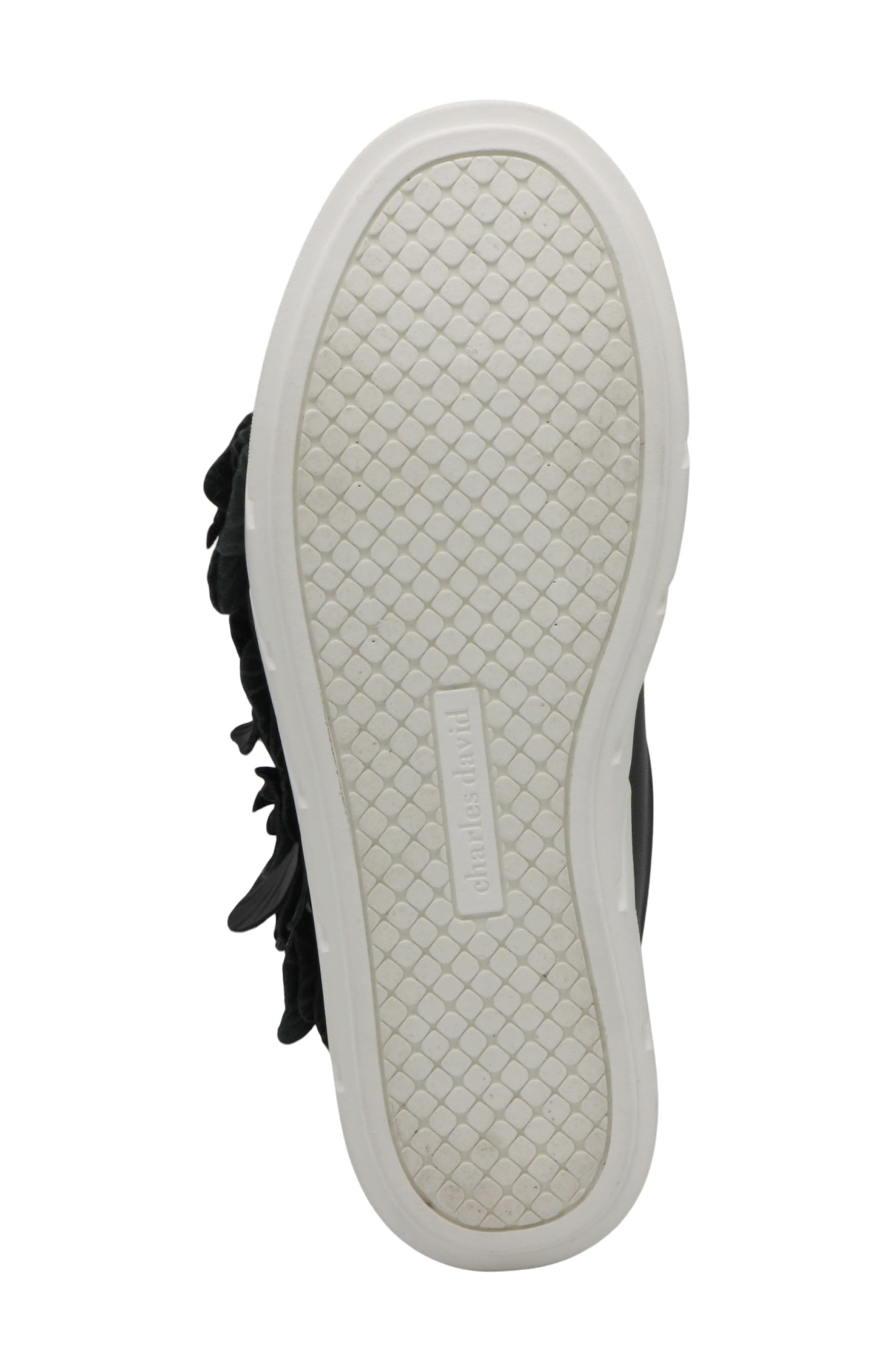 Charles David Rachelle Floral Embellished Wedge Sneaker, Alternate, color, Black