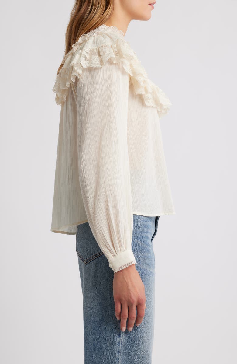 LOVE THE LABEL Brandi Ruffle Yoke Top, Alternate, color, Ivory