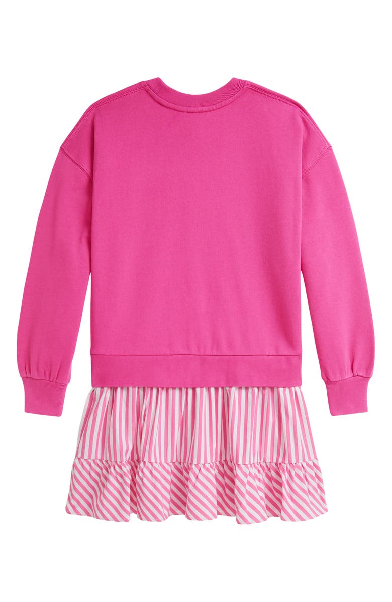 Polo Ralph Lauren Mixed Media Long Sleeve Dress, Alternate, color, College Pink