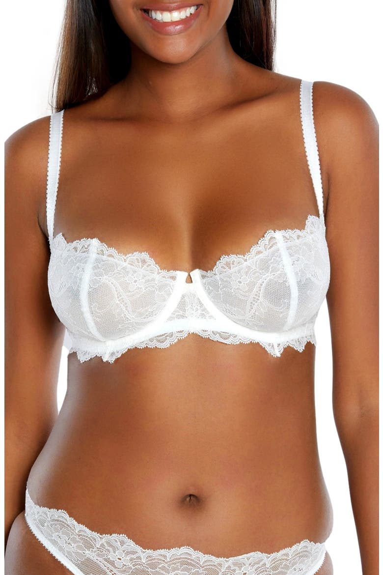 Anais Low Balconette Lace Underwire Bra, Main, color, POWDER