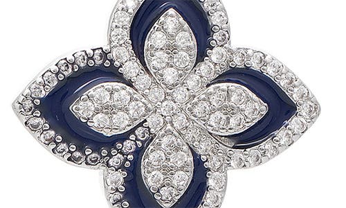 Rivka Friedman Enamel & Cubic Zirconia Flower Drop Earrings