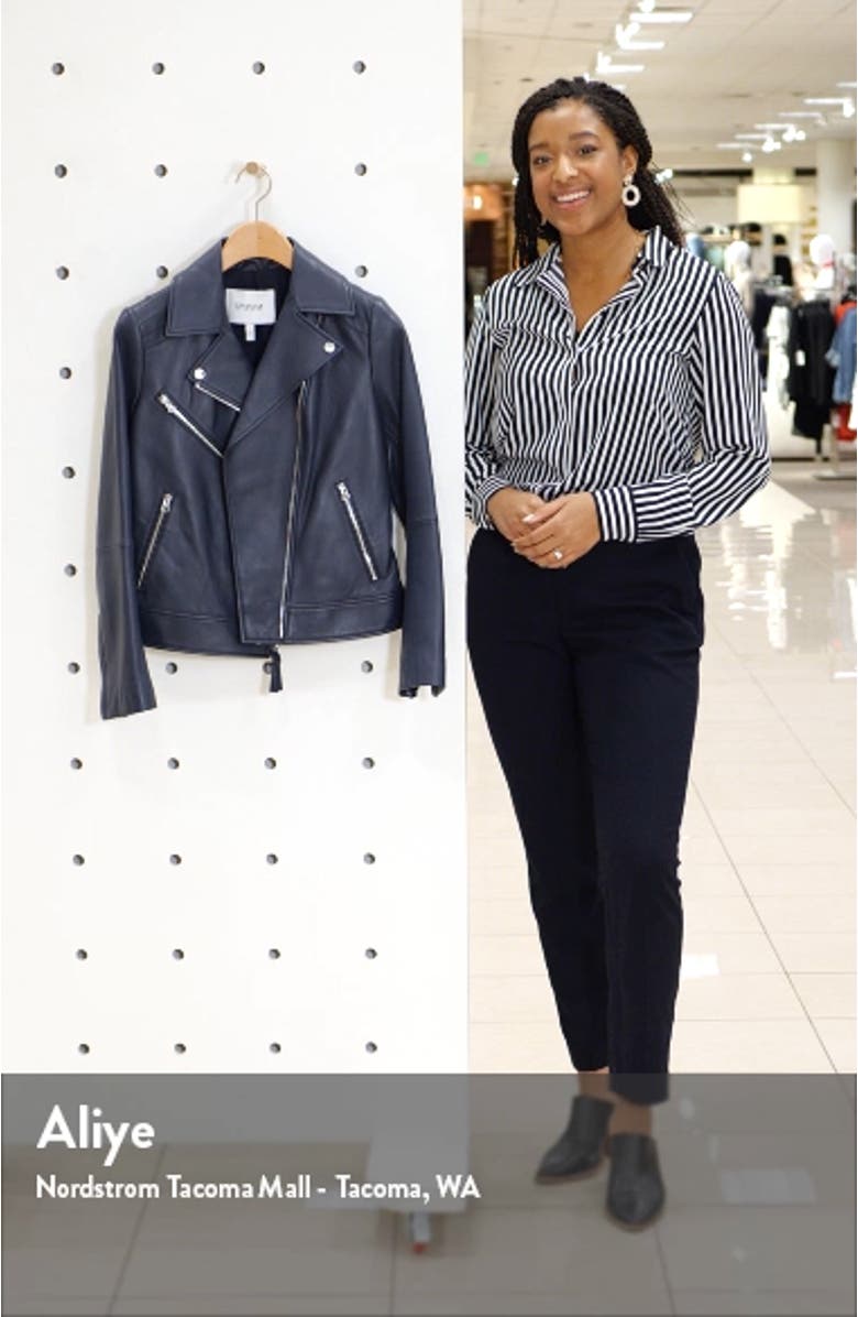 Lambskin Leather Moto Jacket, sales video thumbnail