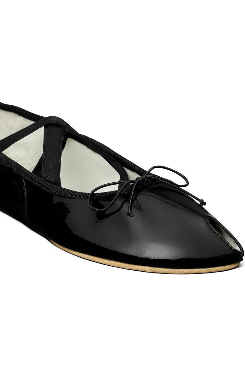 Tory Burch Peep Toe Mary Jane Ballet Flat, Alternate, color, Perfect Black