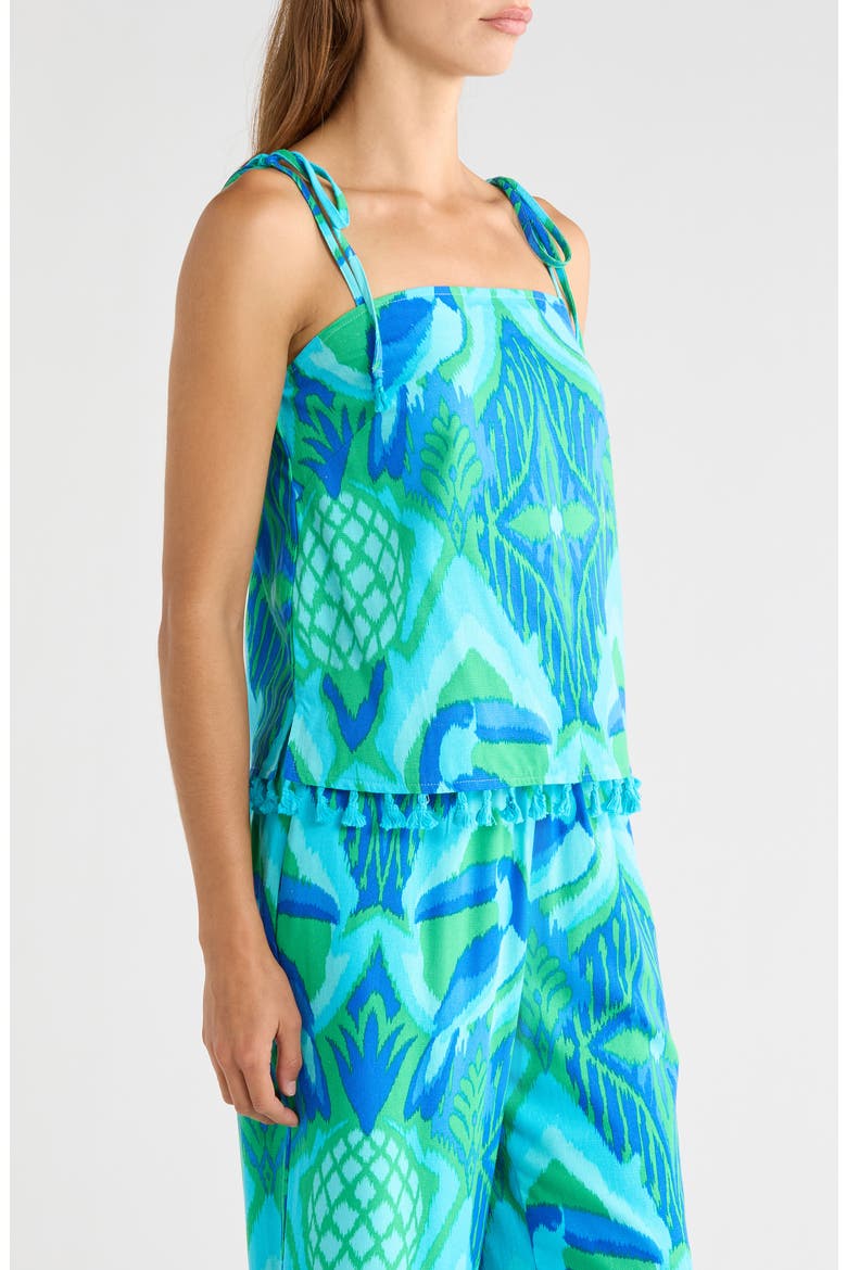 Blissy Tropical Yari Tie Strap Tank, Alternate, color, KELLY-BLUE-MUL