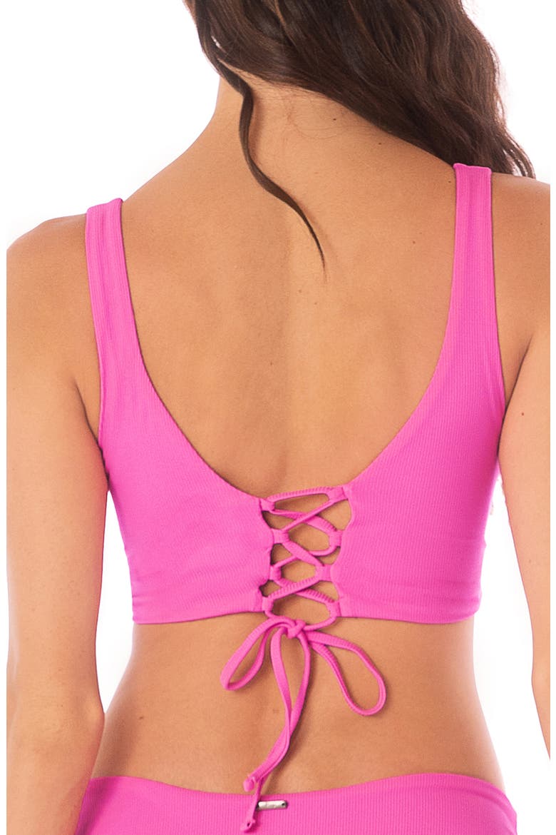Allure Triangle Bikini Top, Alternate, color, PINK