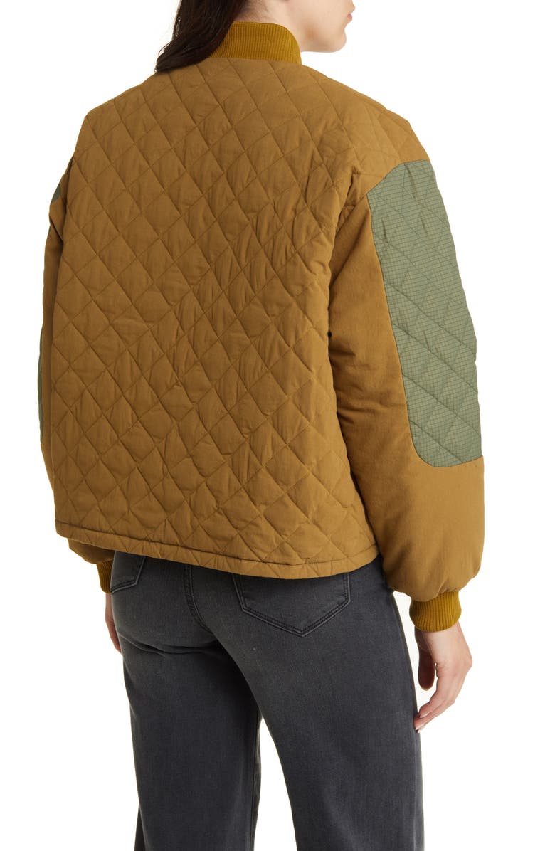 THE GREAT. Reversible Multicolor Quilted Down Jacket, Alternate, color, 