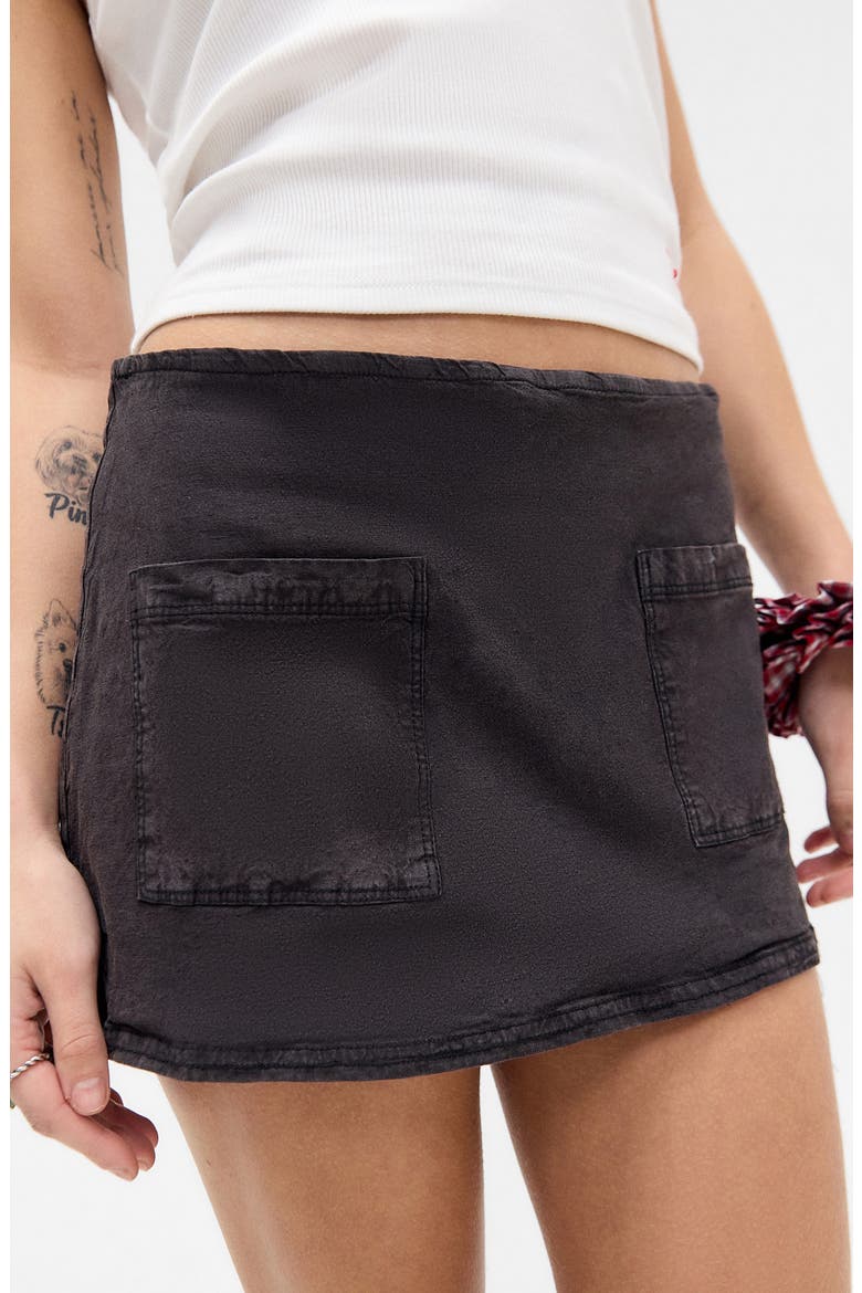 Dariah Linen Blend Skort, Alternate, color, WASHED BLACK
