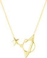 Spero London Sterling Silver Saturn Necklace