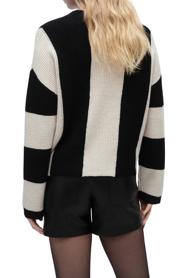 Pitera Stripe Crewneck Sweater, Alternate, color, BLACK