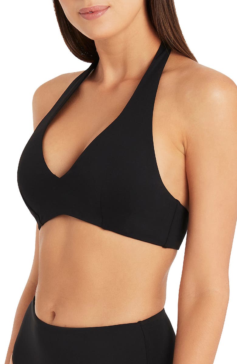 Sea Level Multifit Halter Bikini Top, Alternate, color, 