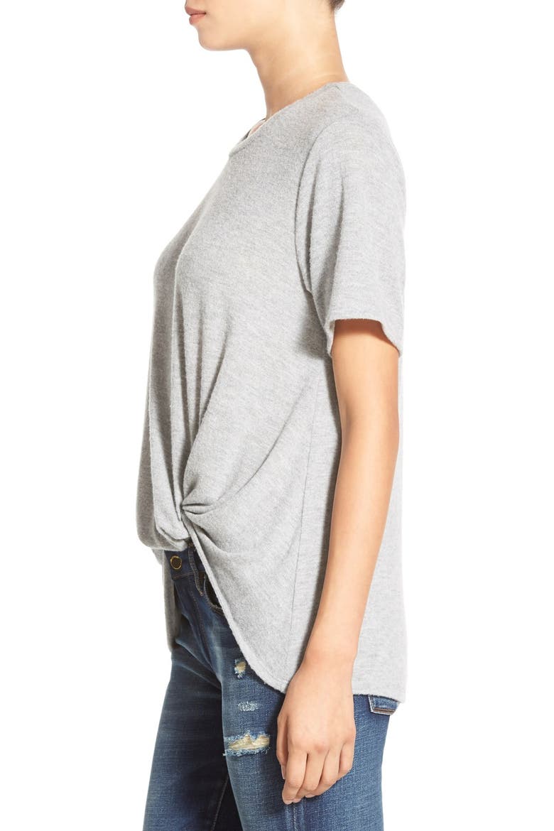 Knot Front Tee, Alternate, color, GREY