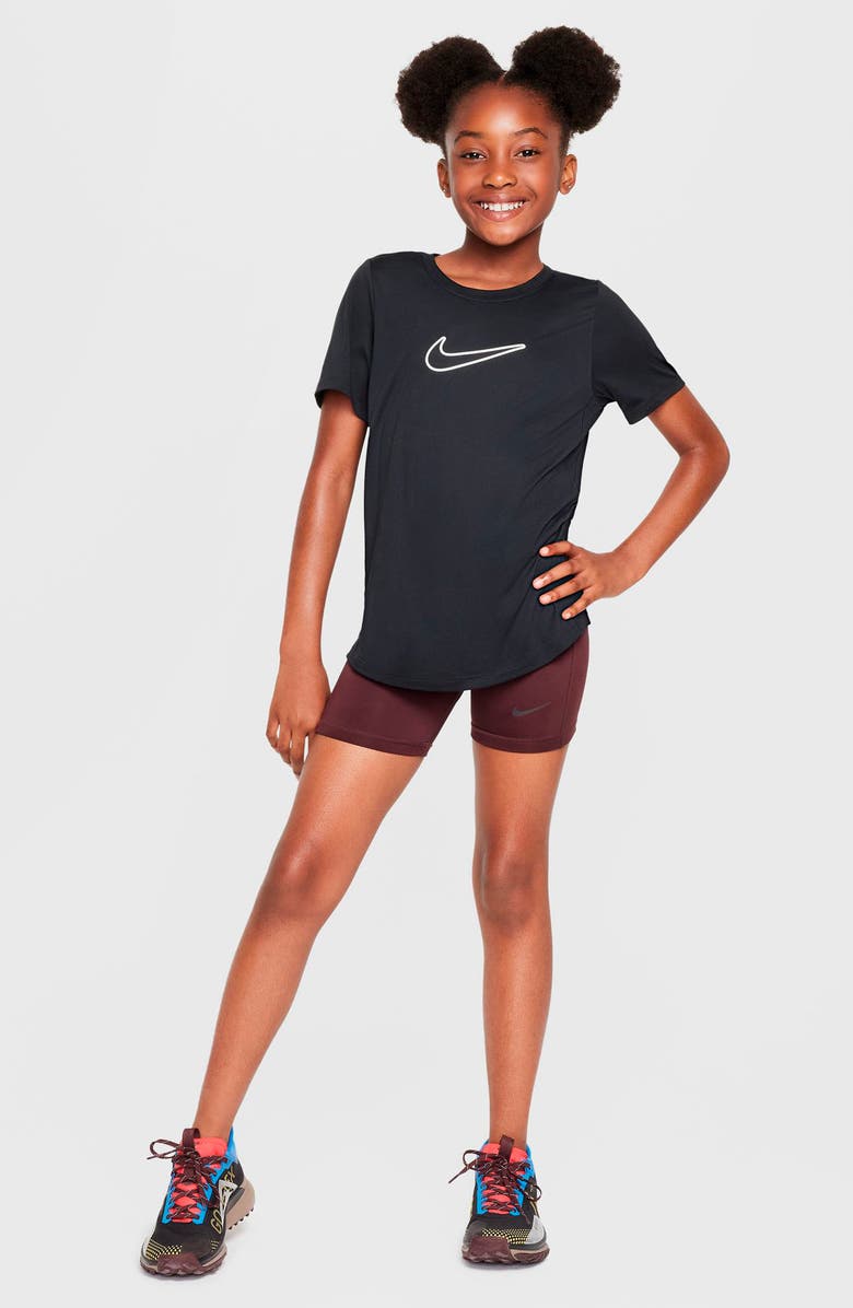 Nike Kids' Swoosh Graphic T-Shirt, Alternate, color, Black/ White