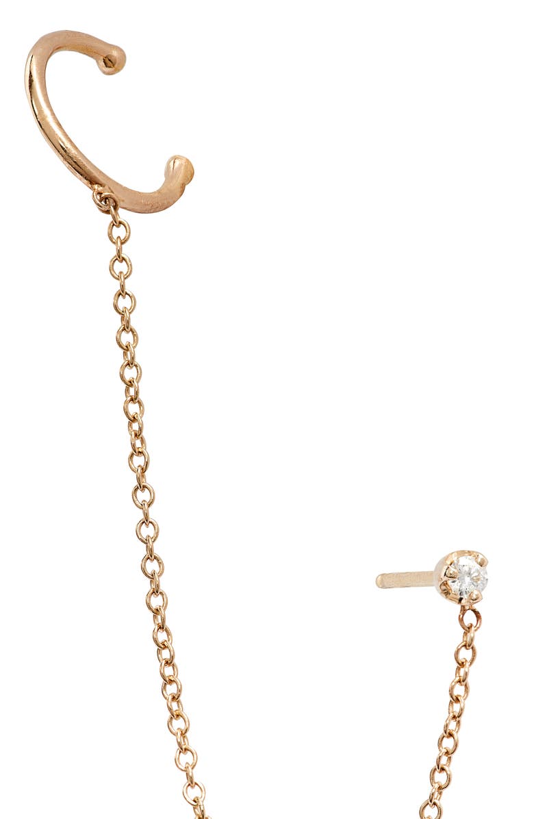 Zoë Chicco Chained Stud & Ear Cuff, Alternate, color, 