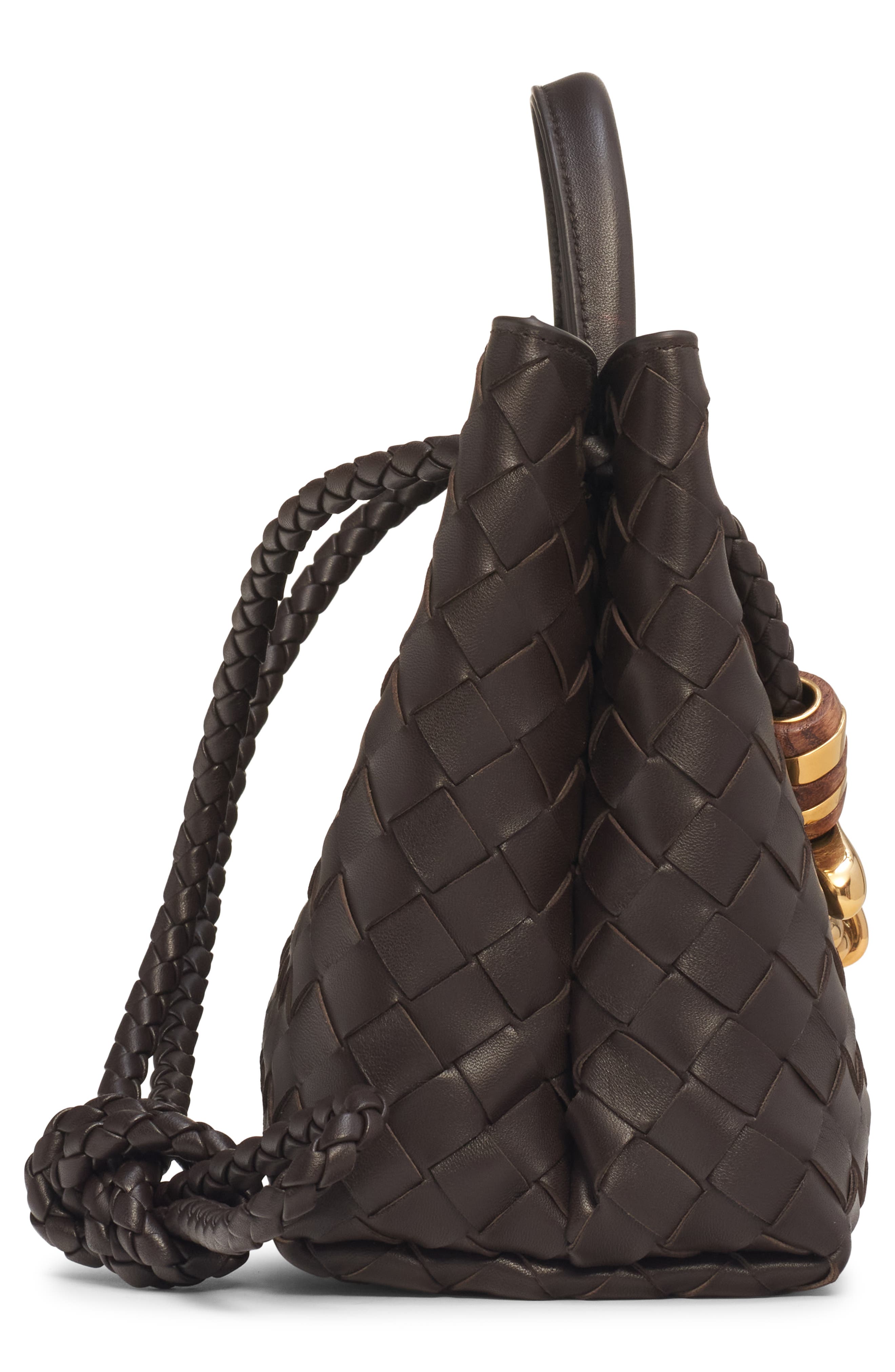 Bottega Veneta Small Andiamo Bead Intrecciato Leather Top Handle Bag, Alternate, color, 