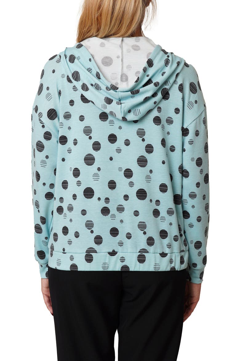 Dots Terry Zip Hoodie, Alternate, color, PASTEL BLUE/ BLACK