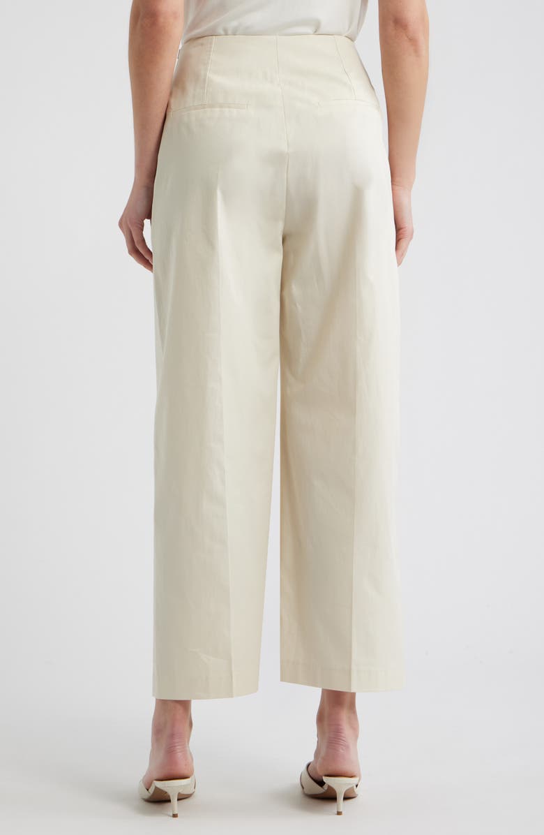 BOSS Tulotta Pleated High Waist Wide Leg Pants, Alternate, color, Light Pumice