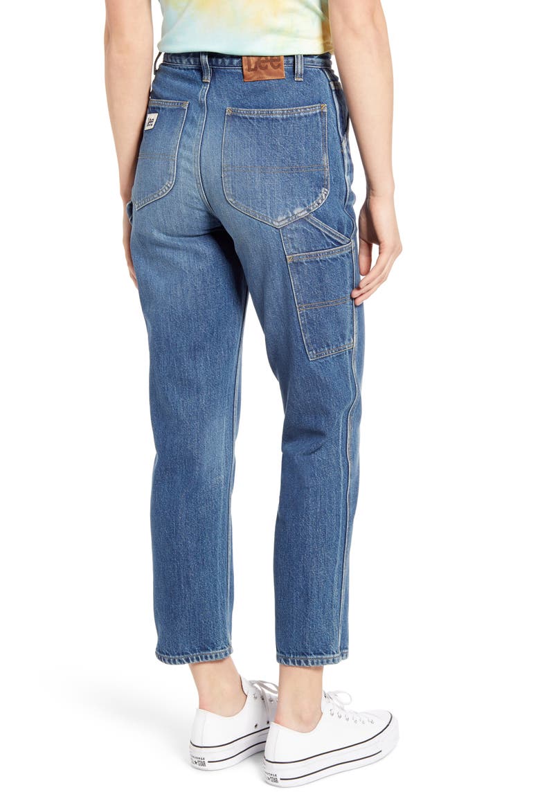 High Waist Crop Carpenter Jeans, Alternate, color, RIDE OR DIE