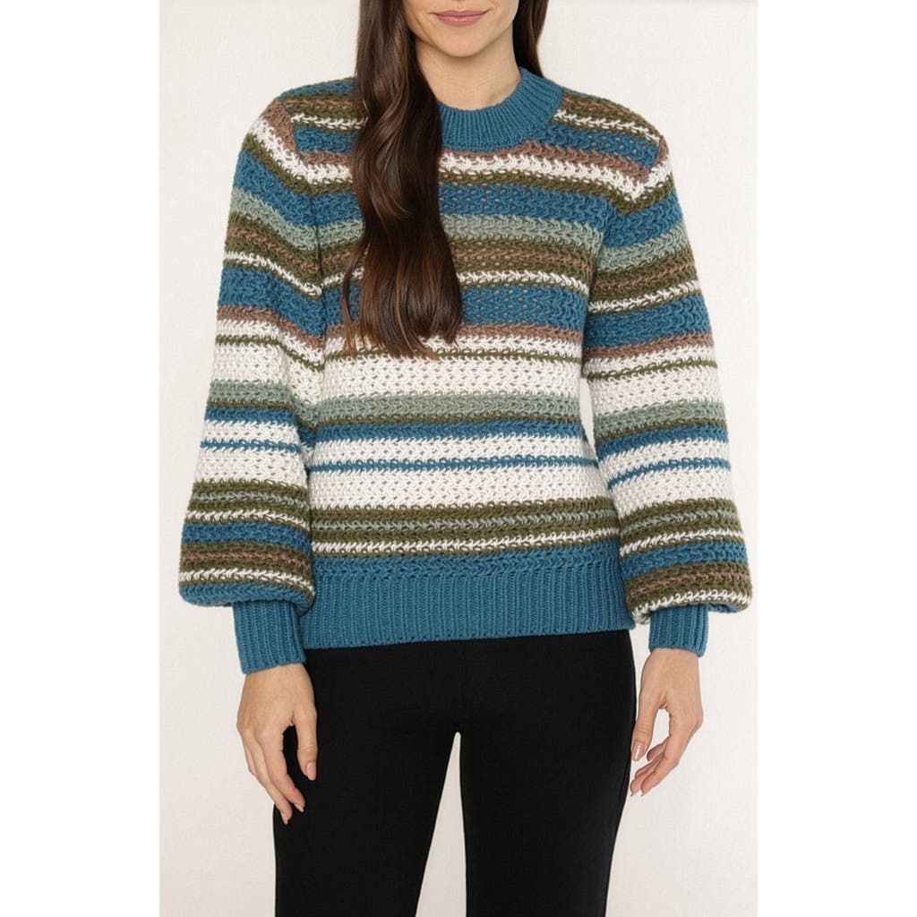Matty M . Dion Stripe Crewneck Sweater In Blue