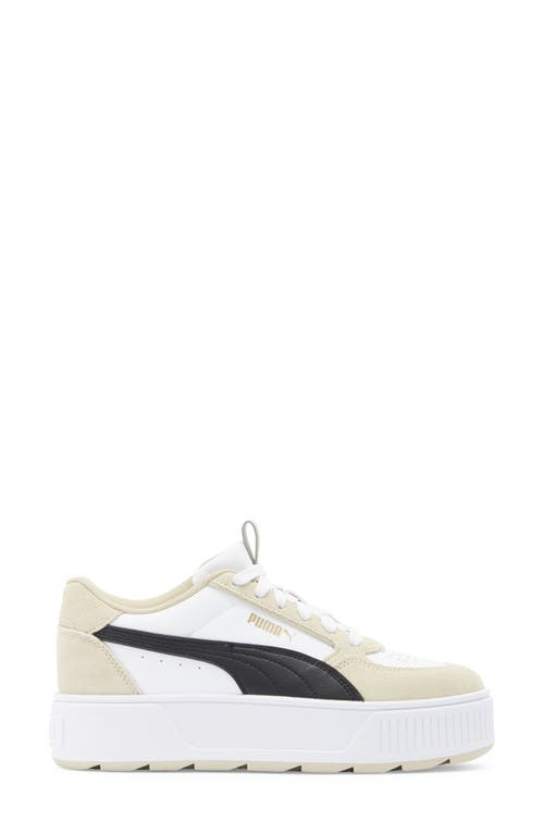 Puma Karmen Rebelle Platform Sneaker In White- Black-putty