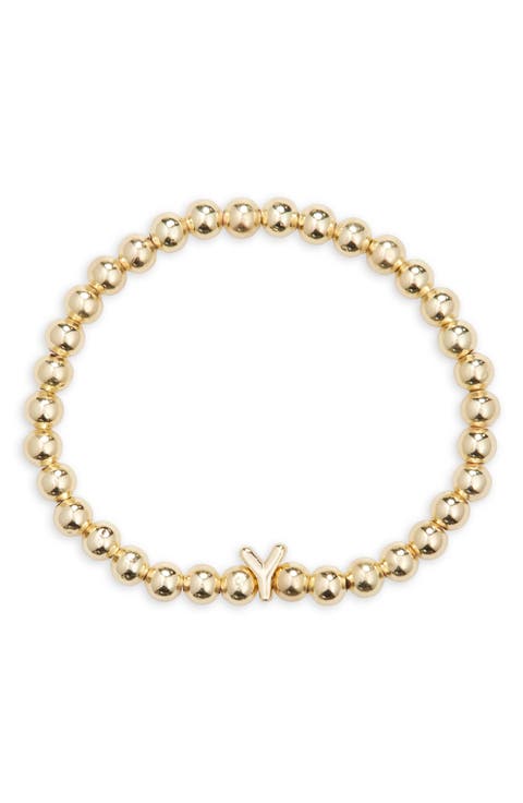 Pisa Initial Beaded Stretch Bracelet