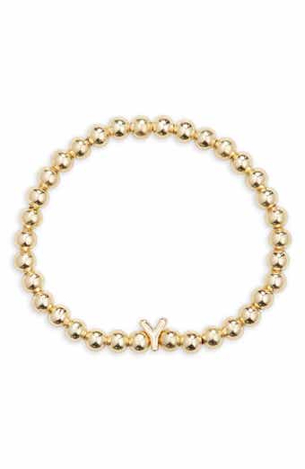 BaubleBar Pisa Initial Beaded Stretch Bracelet