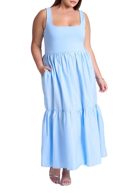 Mixed Fabric Tank Dress (Plus)