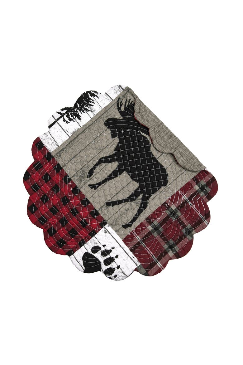 Hayden Round Placemats Set of 6 17", Main, color, Gray
