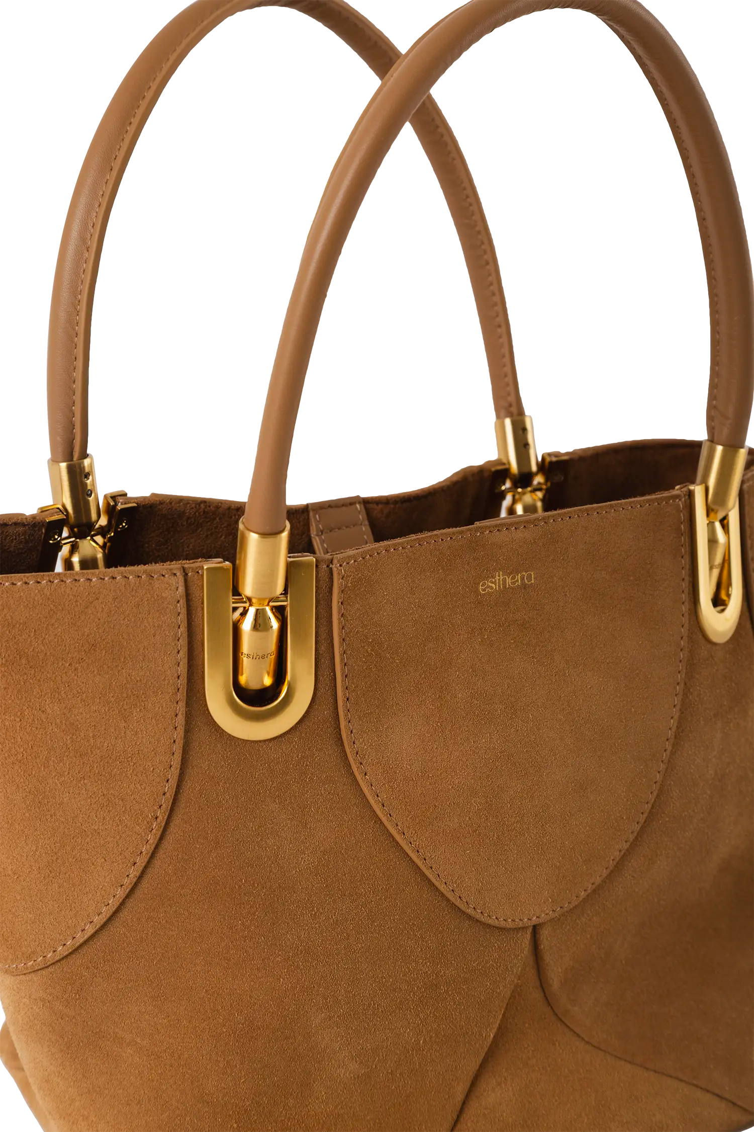 4PM Suede Leather Mini Handbag, Alternate, color, Light Brown