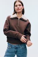 H&M Zip-top Scuba Knit Sweatshirt