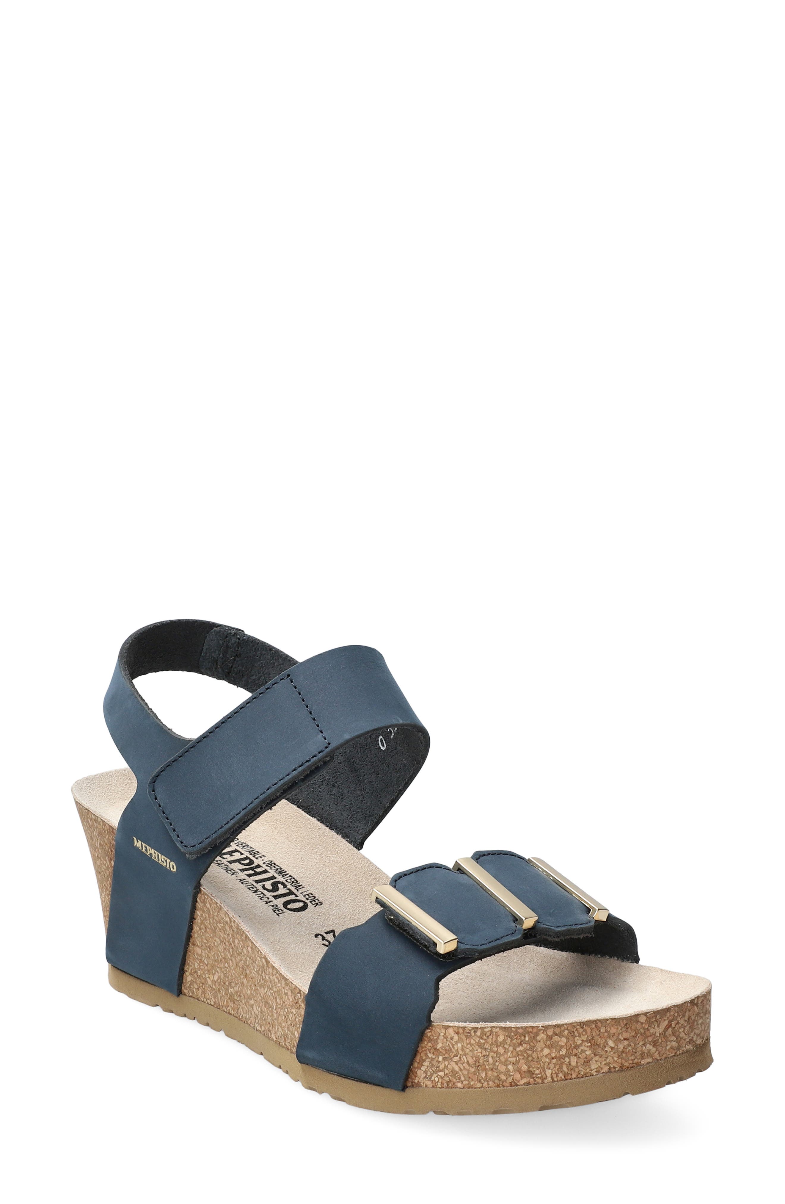 Mephisto Leonore Ankle Strap Sandal, Main, color, Navy