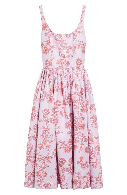 Emilia Wickstead Eglantine Belted Cotton Poplin Fit & Flare Dress In Multi