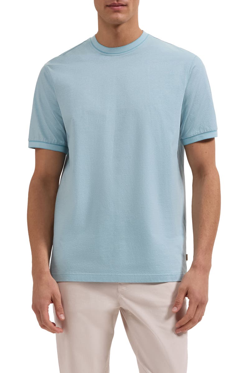 Bugatchi Crewneck Pima Cotton T-Shirt, Main, color, Teal