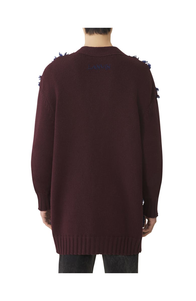 Lanvin Oversized Cardigan In Jacquard, Alternate, color, Bacchus