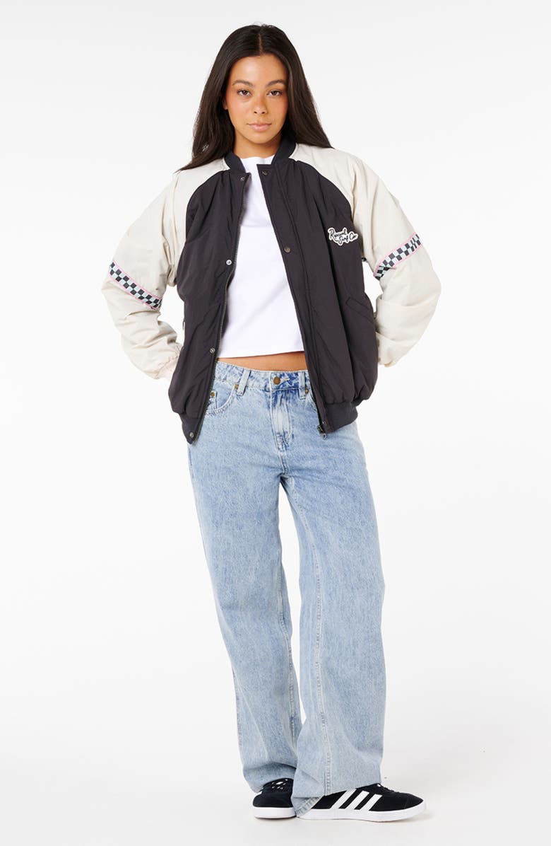 Rip Curl Sunset Luau Nylon Bomber Jacket, Alternate, color, Washed Black