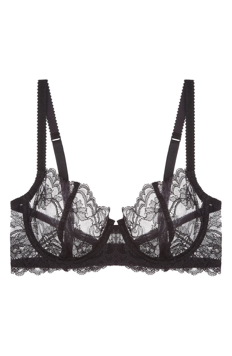 JOURNELLE Anais Low Balconette Lace Underwire Bra, Alternate, color, Noir