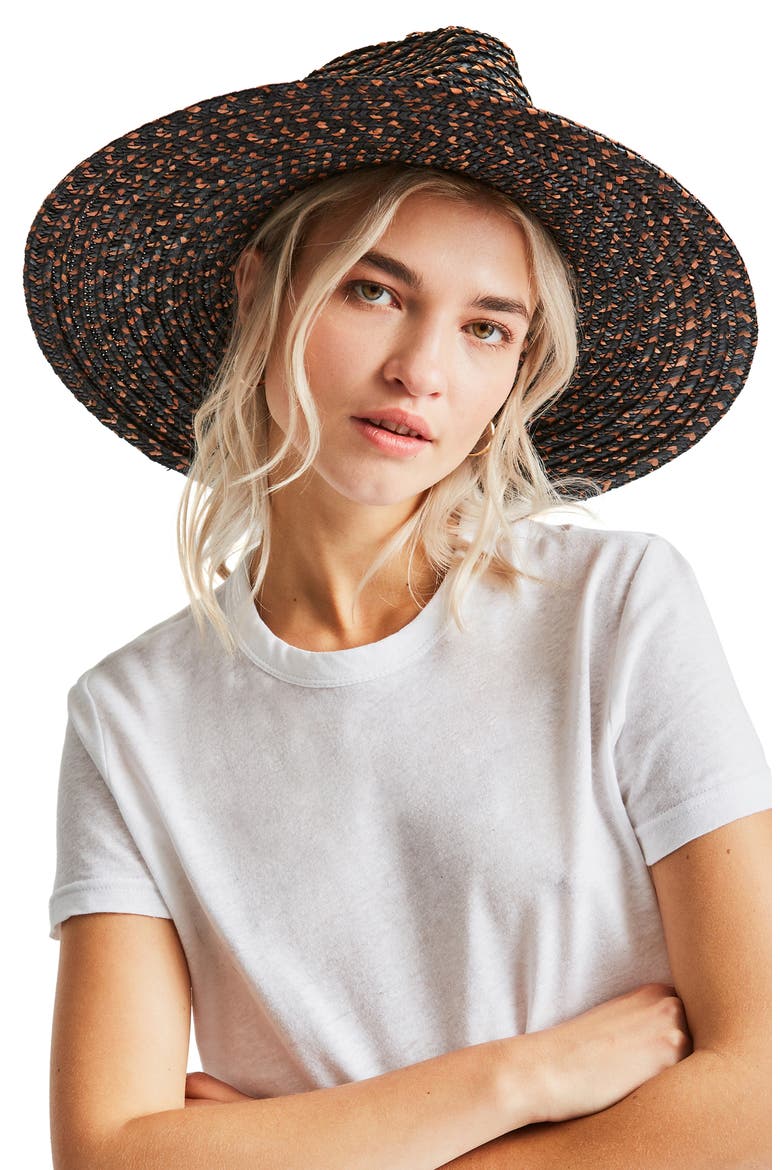 Joanna Straw Hat, Alternate, color, WASHED BLACK
