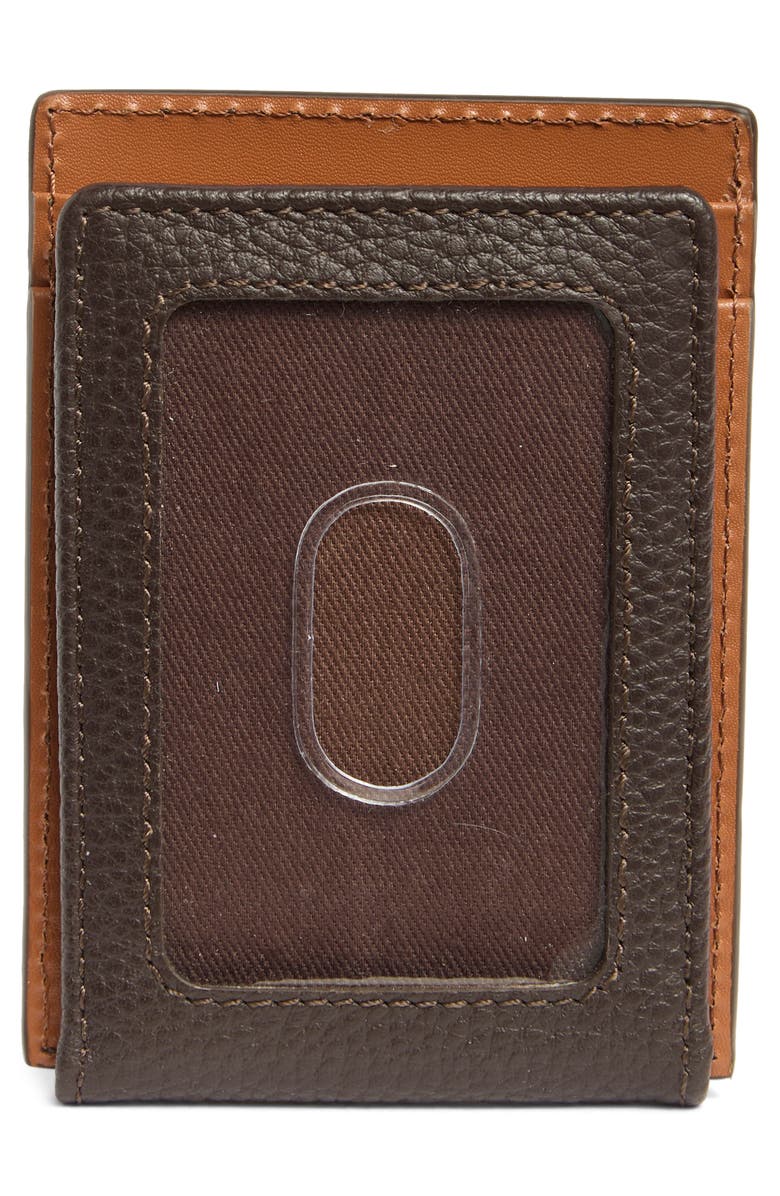 Tommy Bahama Como Pebbled Leather Slim Card Case, Alternate, color, Brown/ Tan