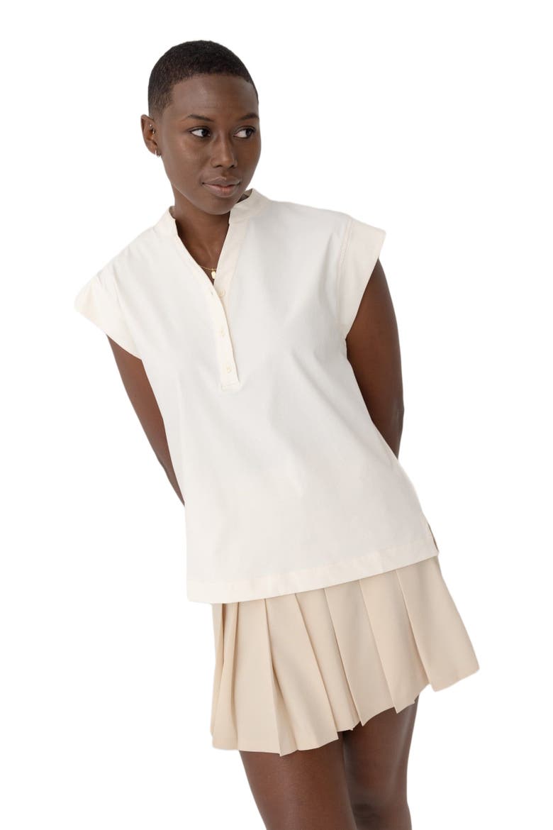 The Splitneck Shirt, Main, color, Cream