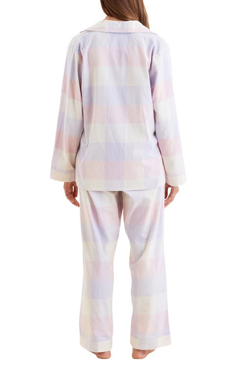 Papinelle Plaid Cotton Pajamas In Purple