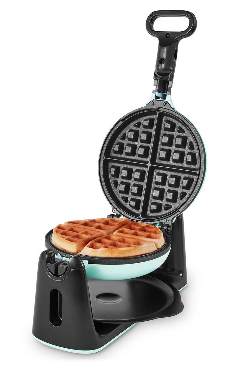 Dash Flip Belgian Waffle Maker, Main, color, Aqua