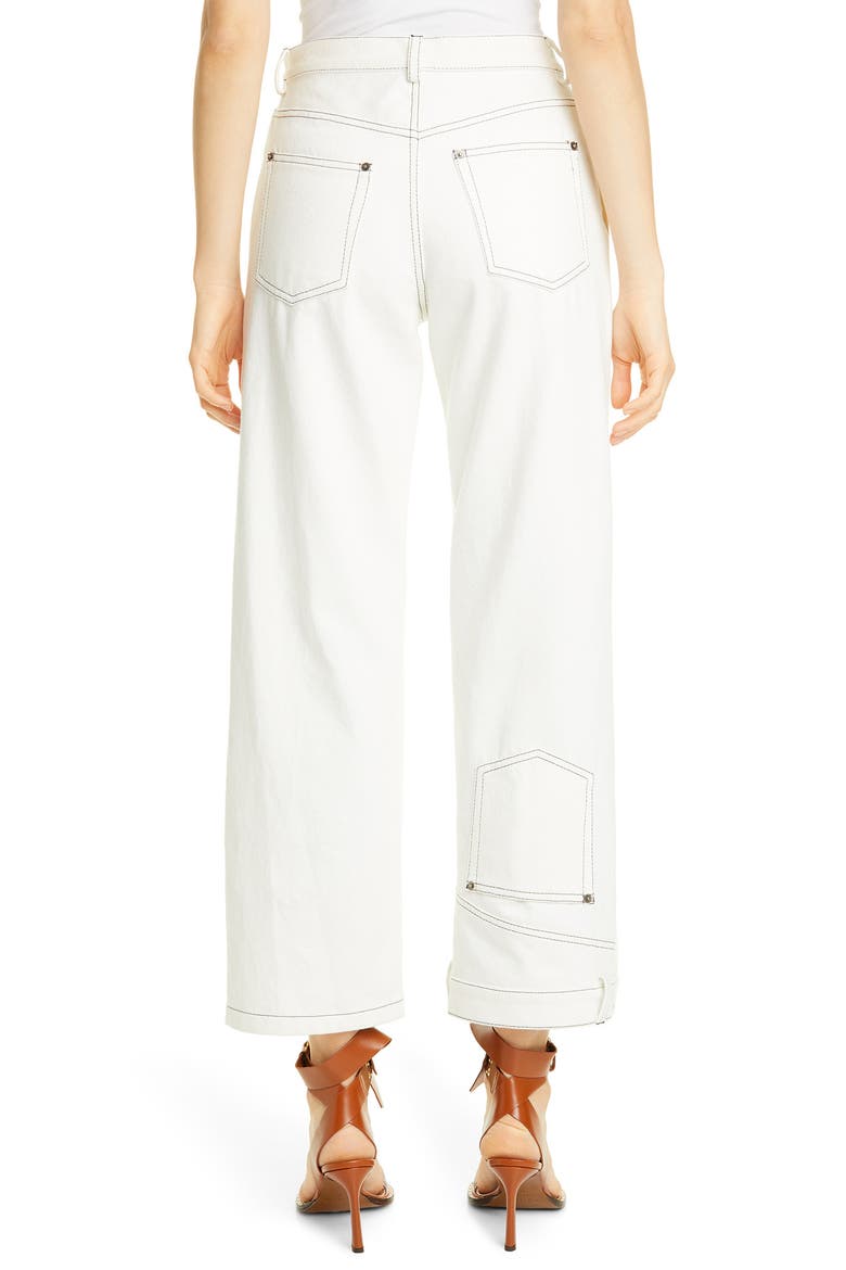 High Waist Crop Wide Leg Jeans, Alternate, color, WHITE