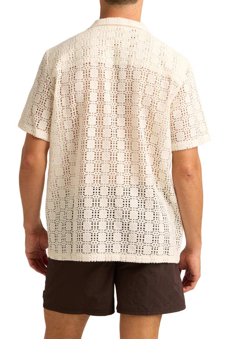 Alex Raschel Square Knit Camp Shirt, Alternate, color, CLOUD